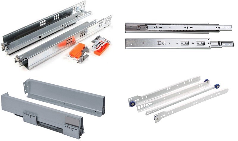 Các loại ray trượt ngăn kéo phổ biến.