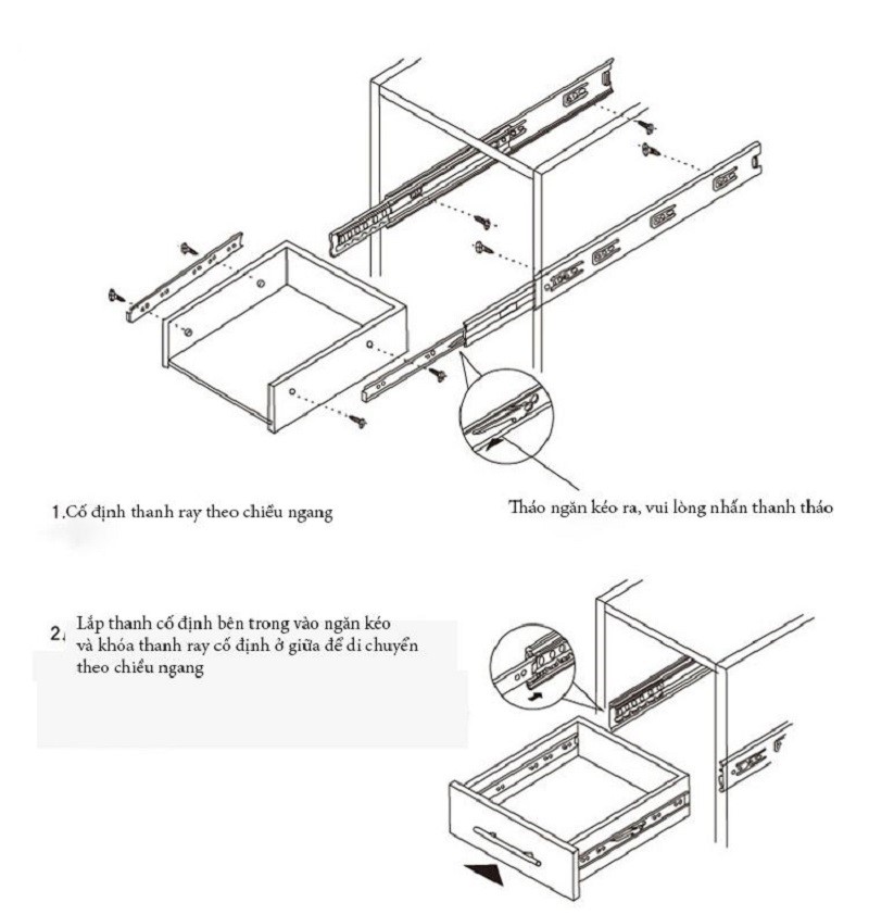 Hướng dẫn lắp đặt ray trượt tủ.